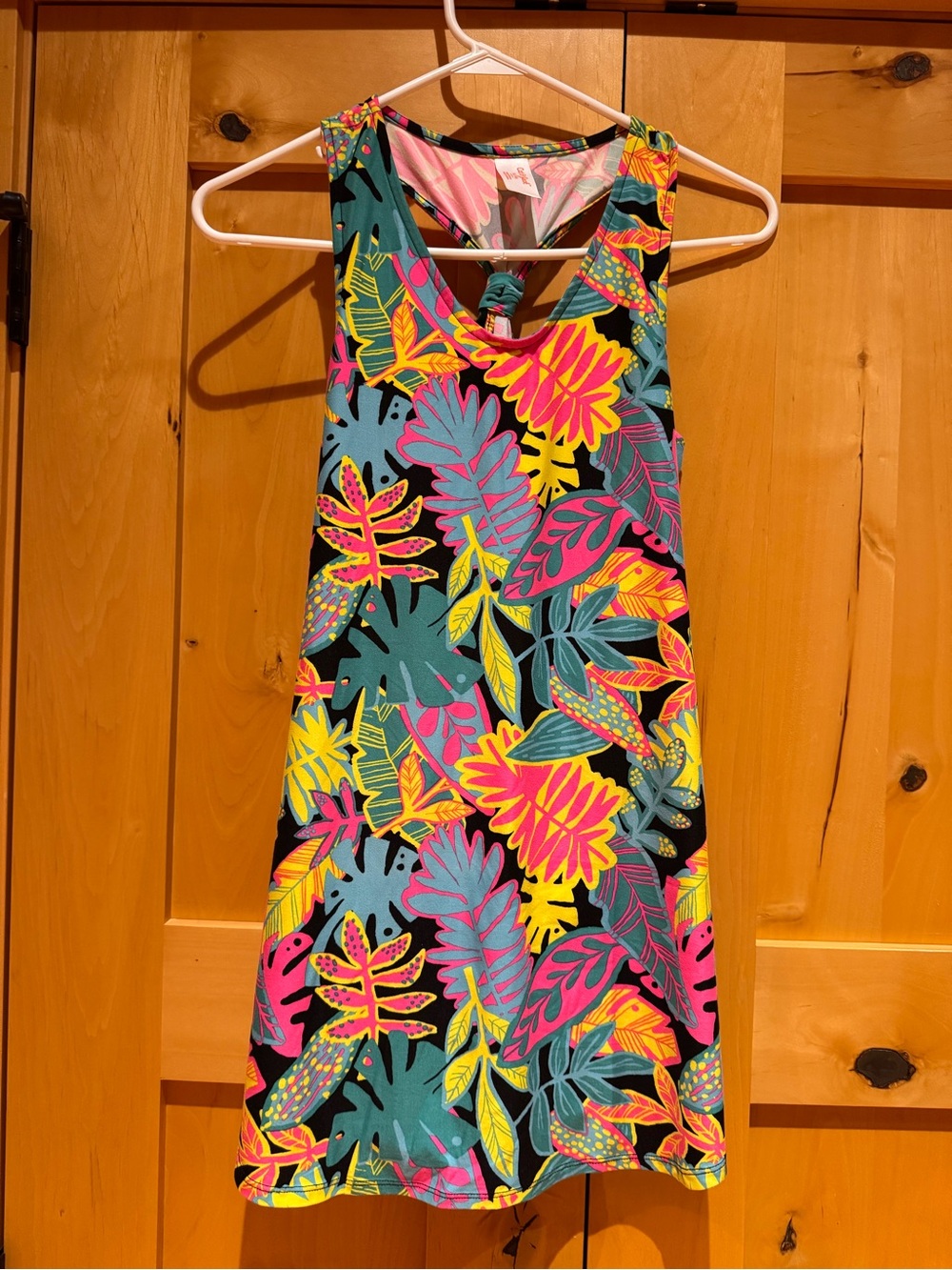 Cat & Jack Girls' Tropical Leaf Print Tank Swim Cover-Up